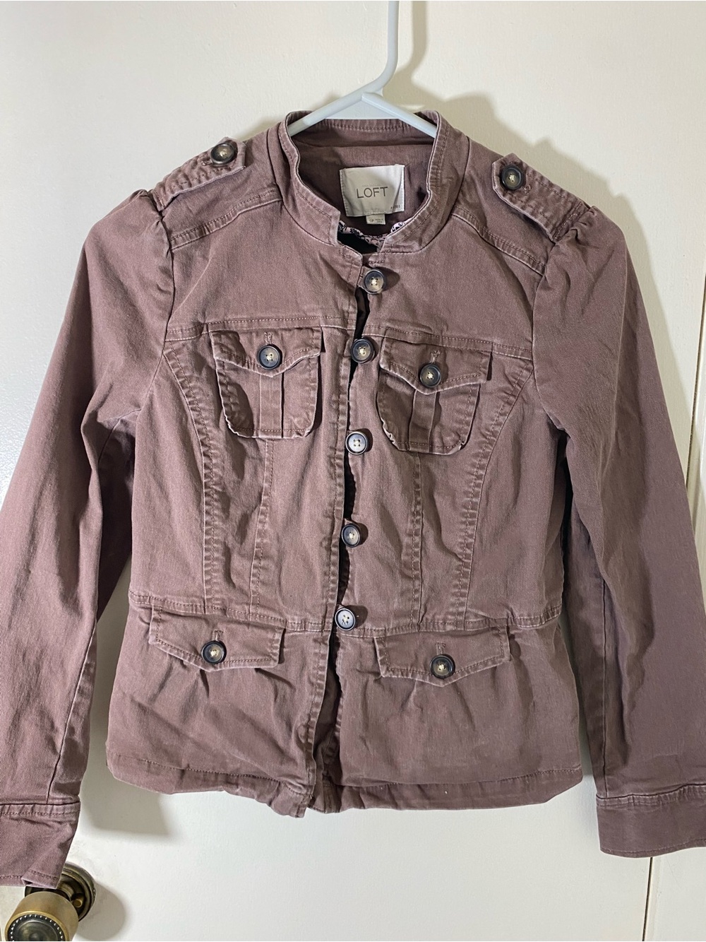 LOFT Mauve Utility Jacket with Epaulets